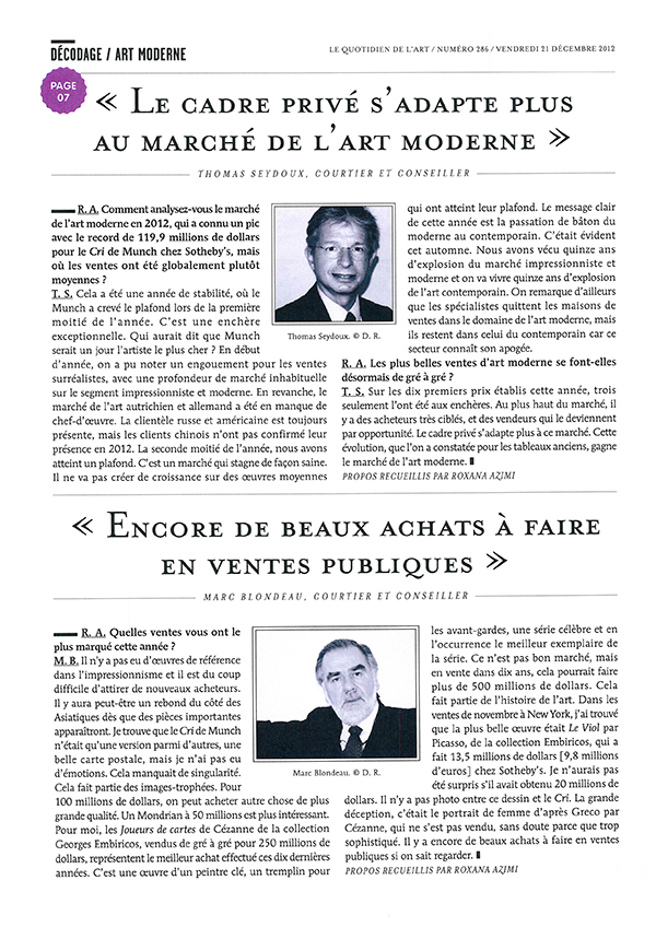 Le Quotidien de l&rsquo;Art